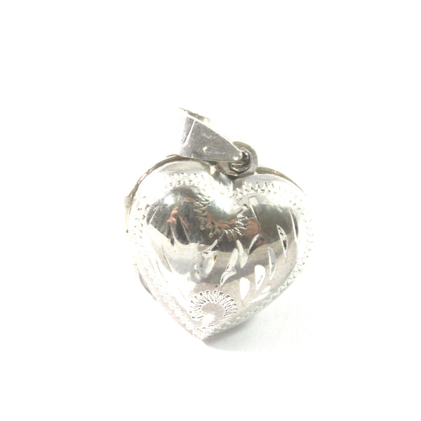 Sterling Silver 925 Heart Engraved Locket