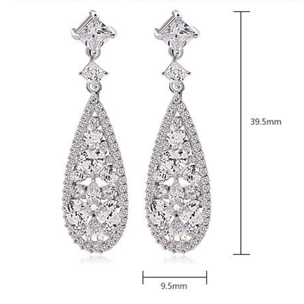 Luxury Cubic Zirconia Wedding Earrings, Bridal Earrings, Bridesmaid Earrings