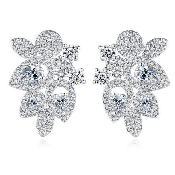 Butterfly Cubic Zirconia Stud Earrings, Bridal Earrings, Party Earrings