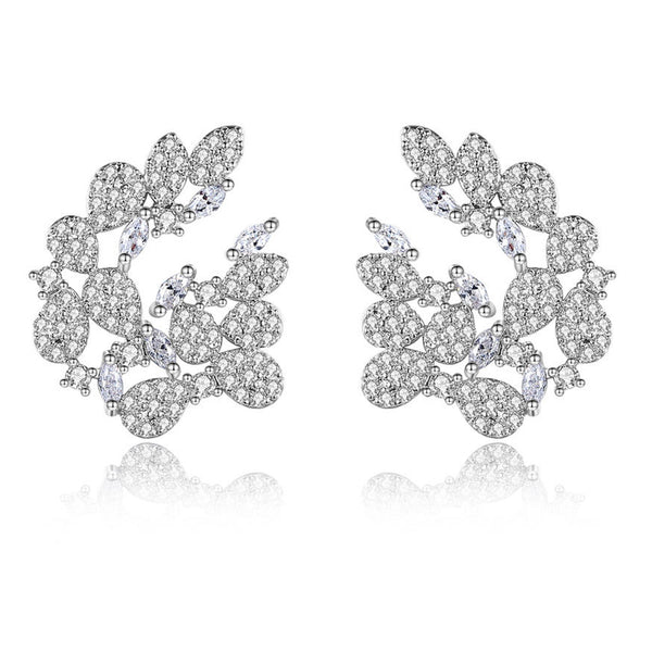 Cubic Zirconia Studs, Bridal Earrings, Party Earrings