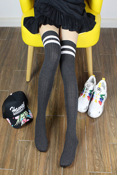 Japanese/Korean Style Stripe Over Knee High Socks, Cute Knee High Socks, Her High Knee Socks