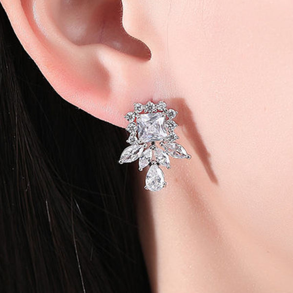 Cubic Zirconia Studs, Bridal Earrings, Party Earrings