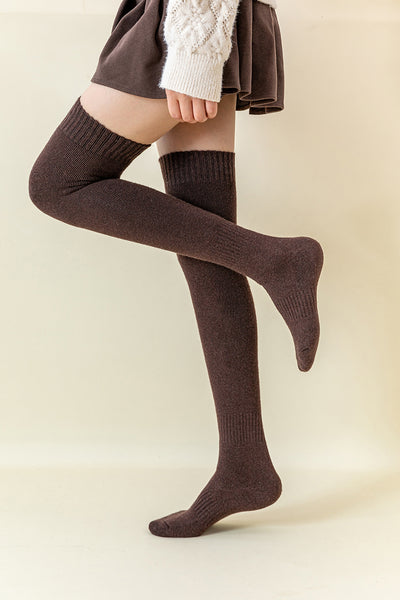 Japanese/Korean Over Knee High Wool Socks, Extra Warm Her Socks 68cm