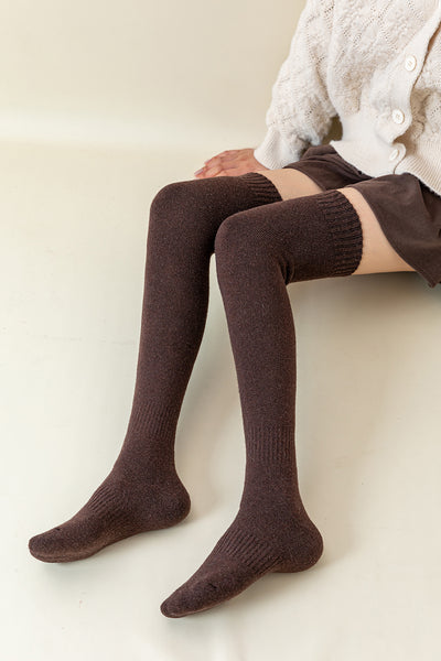 Japanese/Korean Over Knee High Wool Socks, Extra Warm Her Socks 68cm