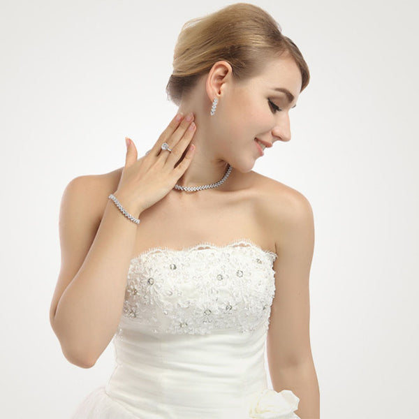 Cubic Zirconia Rome Design Wedding Earrings, Bridal Earrings, Bridesmaid Earrings