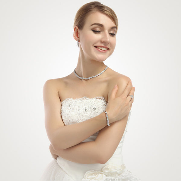 Cubic Zirconia Rome Design Wedding Earrings, Bridal Earrings, Bridesmaid Earrings