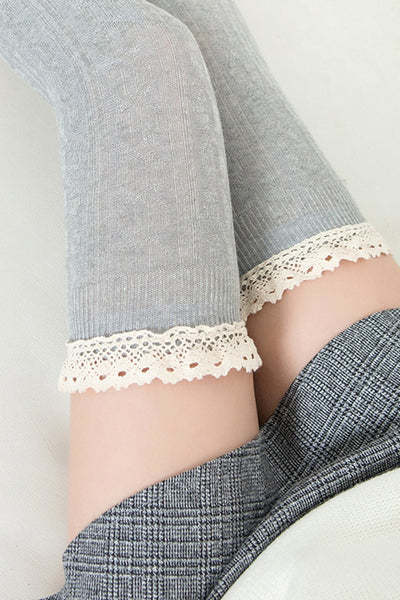 Japanese/Korean Style Over Knee High Socks, Cute Lace Knee High Socks, Her High Knee Socks