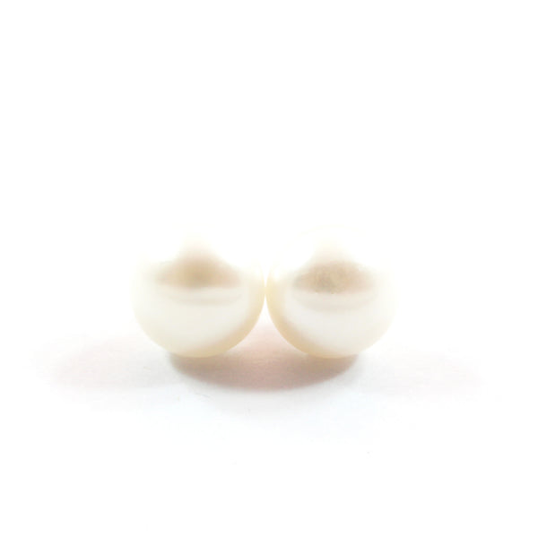 White/Pink/Orange Freshwater Cultured Pearl Stud Earrings with Sterling Silver 1 pair 11.5-12.0mm