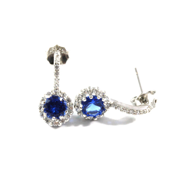 Blue Sapphire Birthstone Drop Earring with Sterling Silver 925