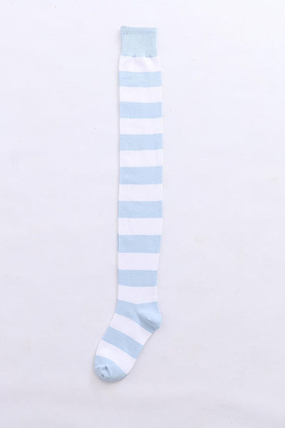Pink/Light Blue Japanese Winter Extra Long 85cm Thick Over Knee High Socks
