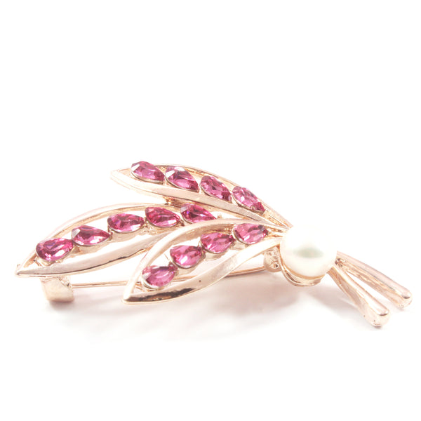 Pink Grass Freshwater Cultured Pearl Brooch 9.5-10.0mm