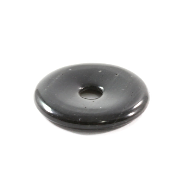 Black Agate Donut Pendant 30mm