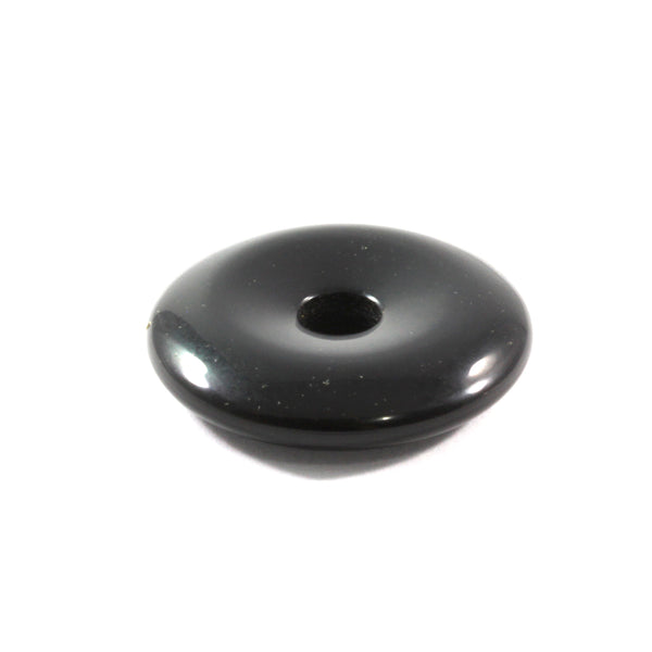 Black Obsidian Donut Pendant 30mm