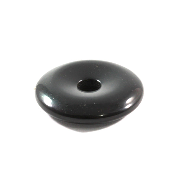 Black Obsidian Donut Pendant 30mm