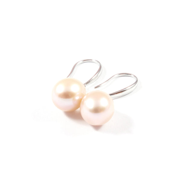 White/Purple/Pink Freshwater Cultured Pearl Drop Earrings with Sterling Silver 8.0-8.5mm