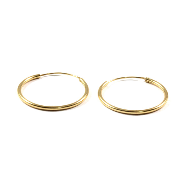 Sleepers Earrings Plain Sterling Silver 925 Gold Plated size from 6mm to 30mm