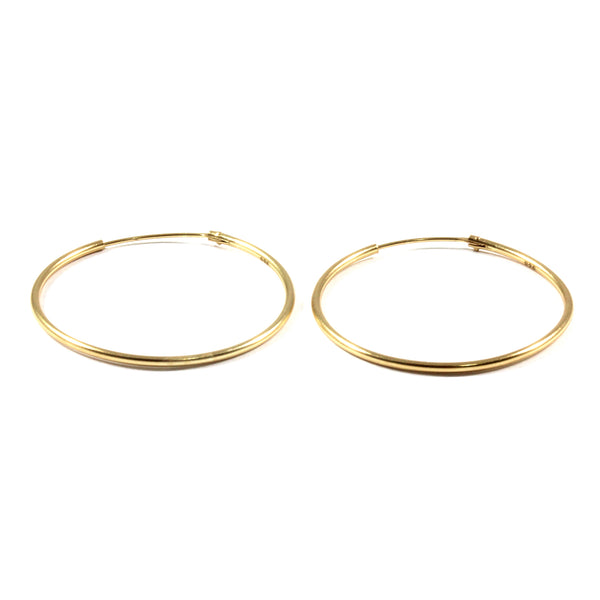 Sleepers Earrings Plain Sterling Silver 925 Gold Plated size from 6mm to 30mm