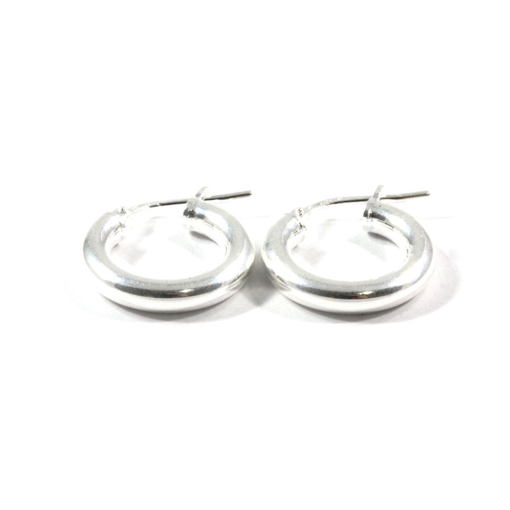 Italian Sterling Silver 925  Hinged Hoop Earrings