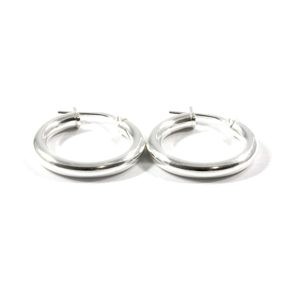 Italian Sterling Silver 925  Hinged Hoop Earrings