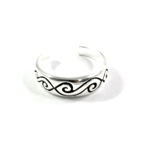 Comma Toe Ring With Sterling Silver 925