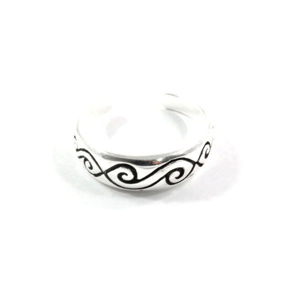Comma Toe Ring With Sterling Silver 925