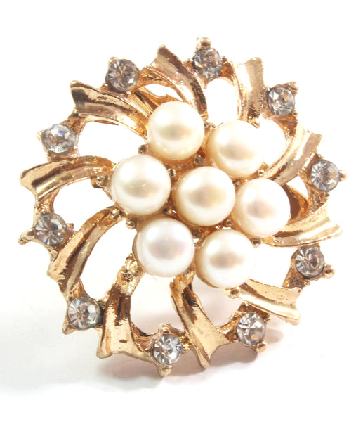 White Freshwater Cultured Pearl Brooch 6.5-7.0mm