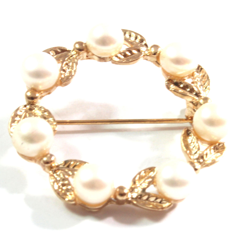 Flower White Freshwater Cultured Pearl Brooch 6.5-7.0mm