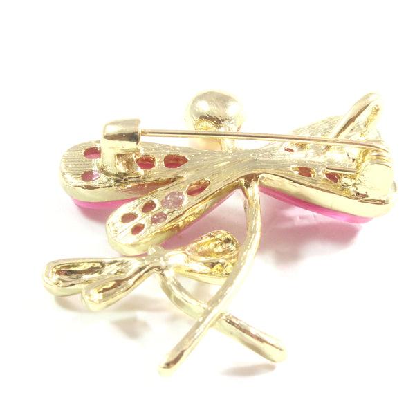 Pink Dragonfly Freshwater Cultured Pearl Brooch 7.5-8.0mm