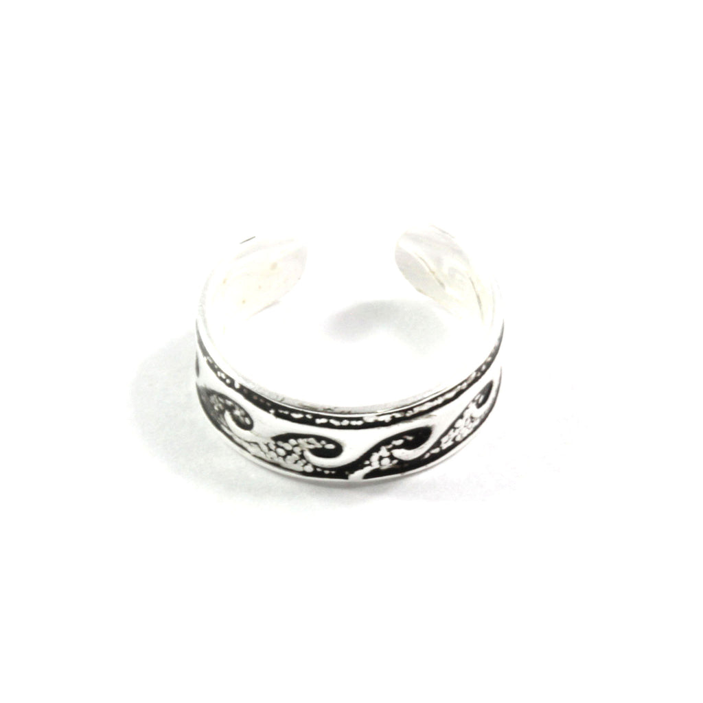 Wavy Toe Ring With Sterling Silver 925