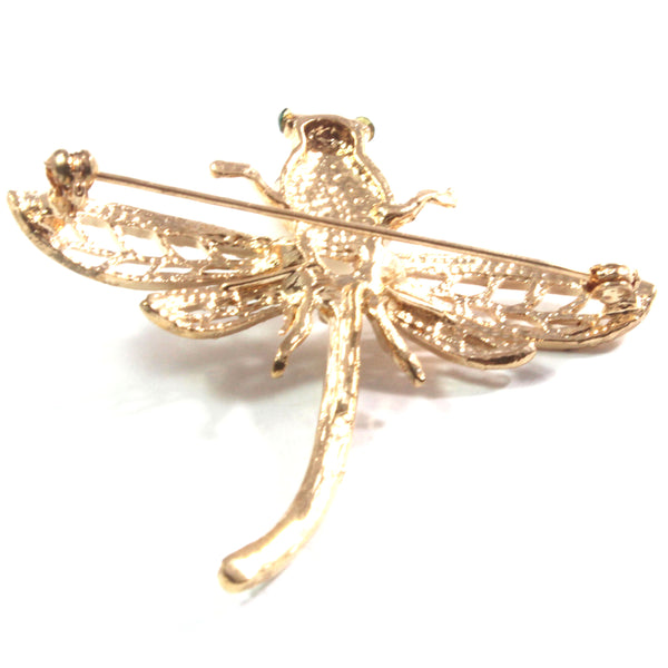 Sparkling  Dragonfly White Freshwater Cultured Pearl Brooch 11.5-12.0mm