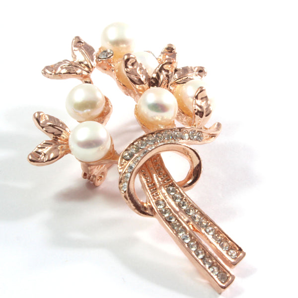 White Freshwater Cultured Pearl Brooch 7.5-8.0mm