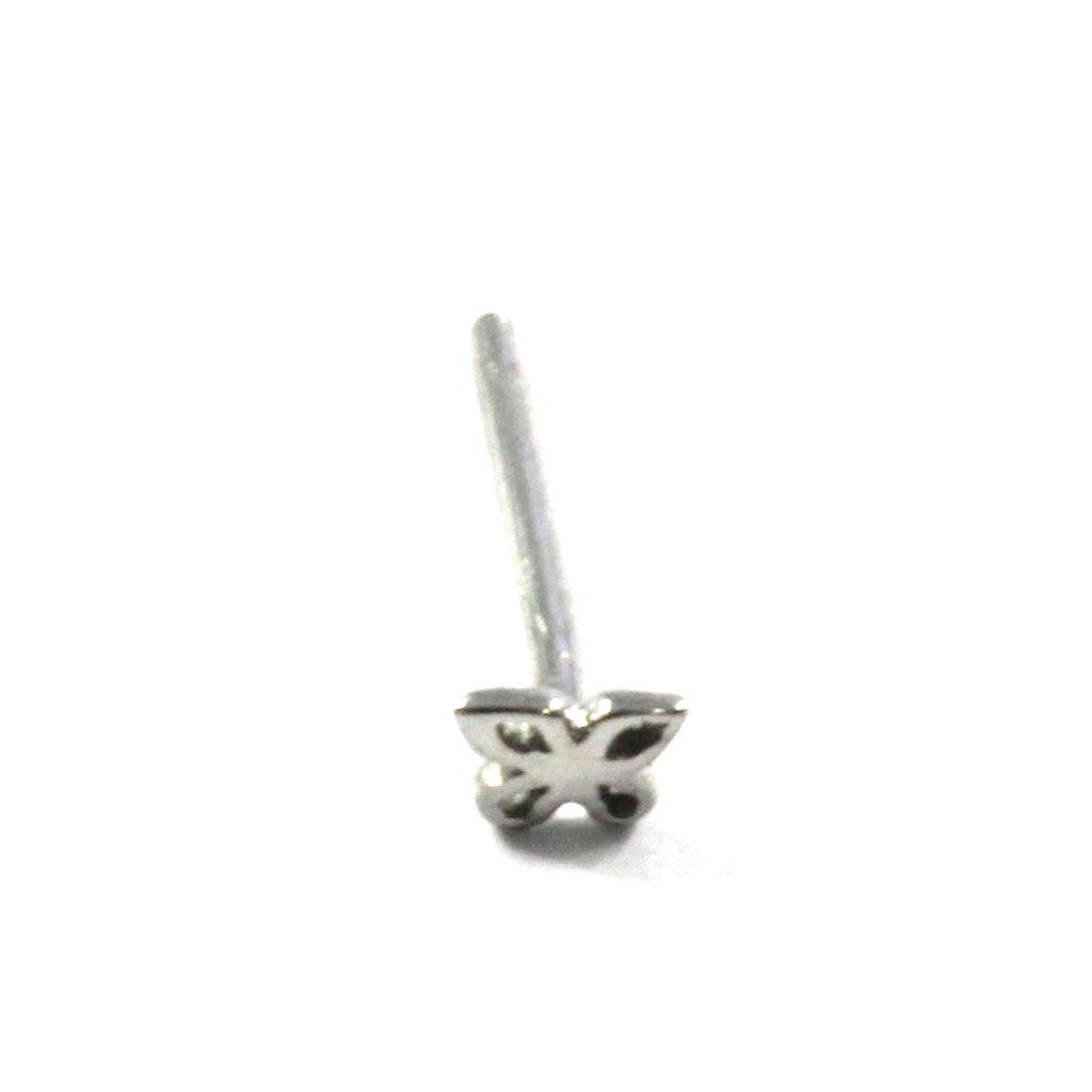Butterfly Shape Straight Nose Stud with Sterling Silver 925