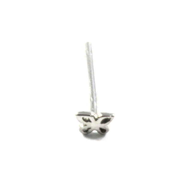 Butterfly Shape Straight Nose Stud with Sterling Silver 925