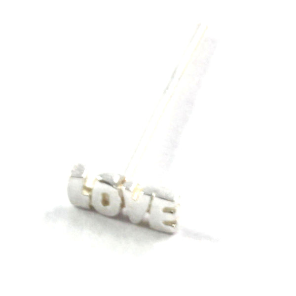 LOVE Shape Straight Nose Stud with Sterling Silver 925