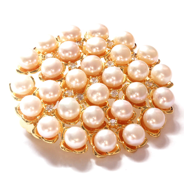 White Freshwater Cultured Pearl Brooch 5.5-6.0mm