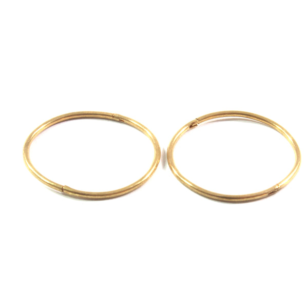 Sleepers Plain Earrings Sterling Silver 925 Hard Gold Plated