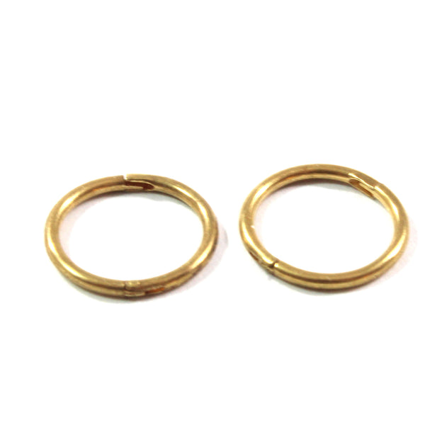 Sleepers Plain Earrings Sterling Silver 925 Hard Gold Plated