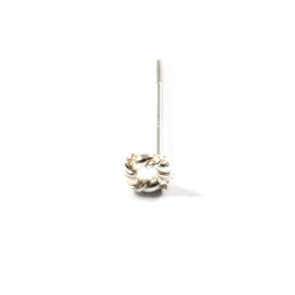 Twisted Circle Straight/Curve/Bone Nose Stud with Sterling Silver 925