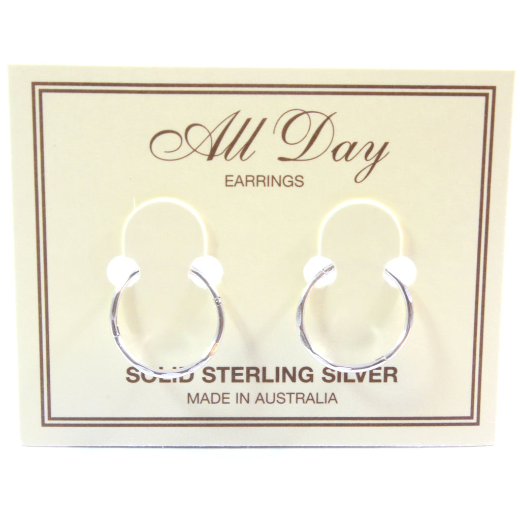Sleepers Faceted Earrings Sterling Silver 925