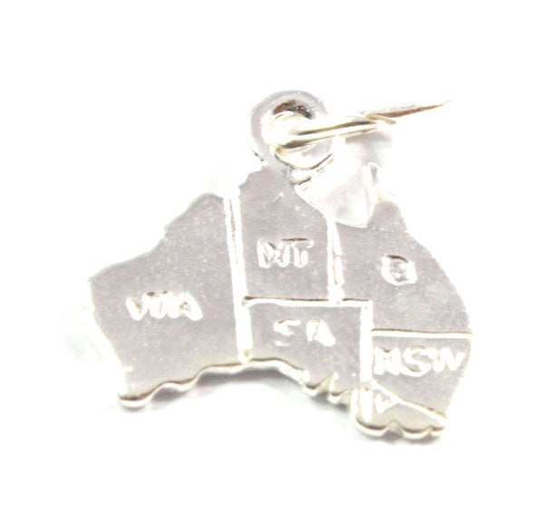 Map Of Australia Charm with Sterling Silver 925