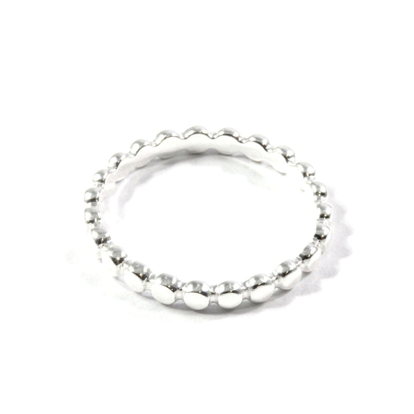 Dot Strip Silver Ring with Sterling Silver 925