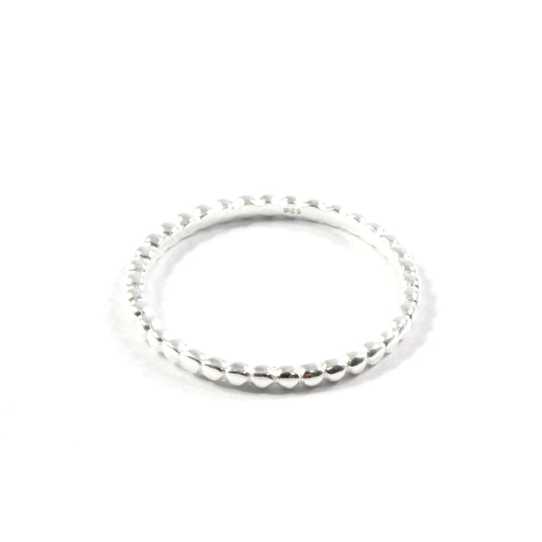 Dot Strip Silver Ring with Sterling Silver 925
