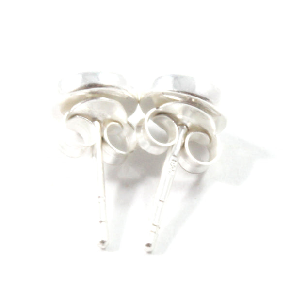 Circle Enamel Stud Earrings with Sterling Silver 925