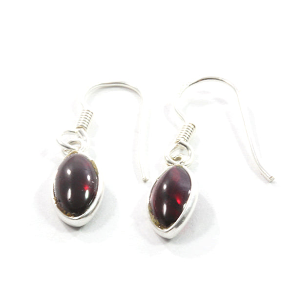 Garnet Marquise Drop Earrings with Sterling Silver