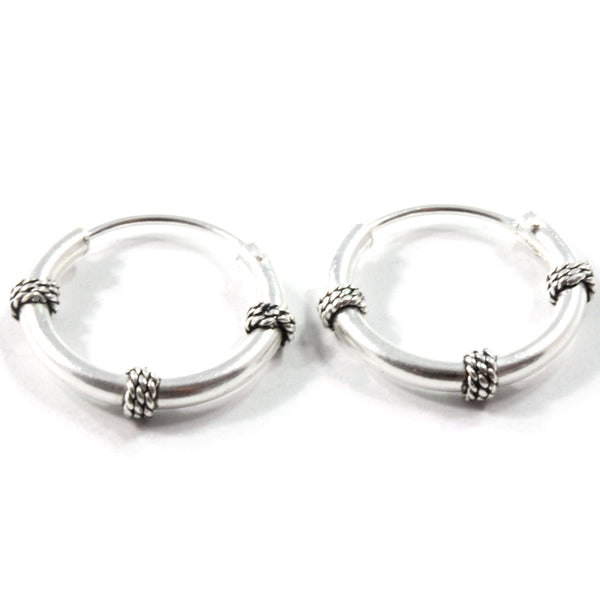 3 Knots Hoop Earrings Sterling Silver 925
