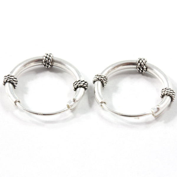 3 Knots Hoop Earrings Sterling Silver 925