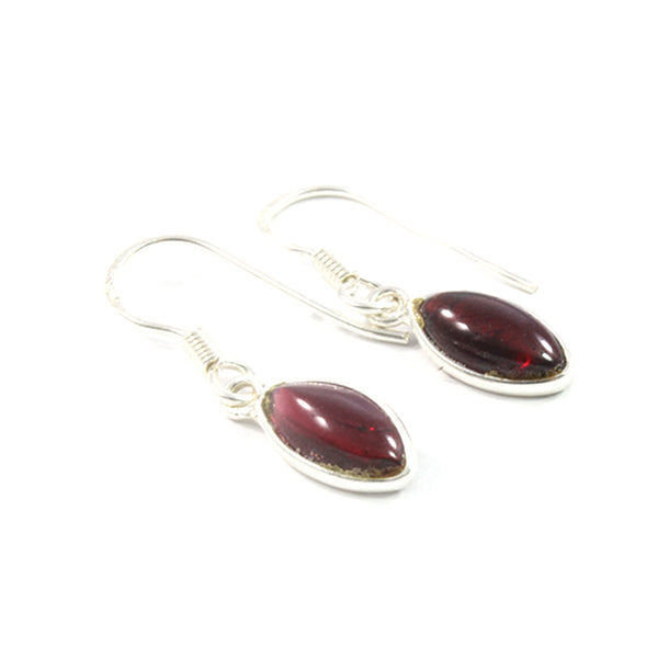 Garnet Marquise Drop Earrings with Sterling Silver