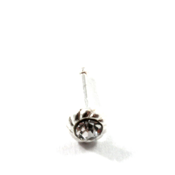 Nose Stud Twisted Stone Silver Bone Sterling Silver 925