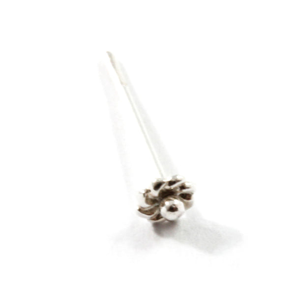 Straight/Curved Twisted Flower Nose Stud with Sterling Silver 925