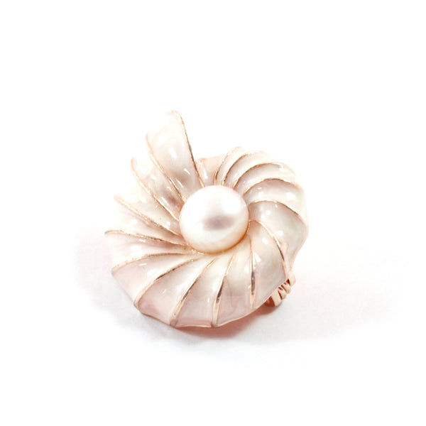 Light Pink Shell Freshwater Cultured Pearl Brooch 7.5-8.0mm